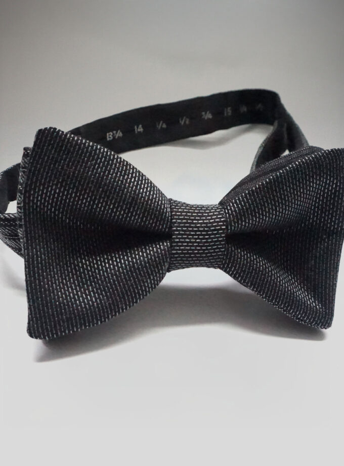Black & Silver Textured Adjustable Bow Tie
